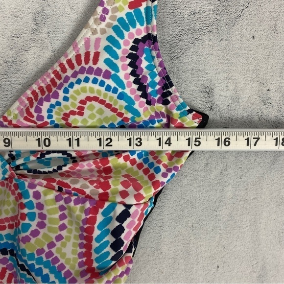 Beach Diva One Piece Swimsuit Size 10 Padded Cups Ruched Sides - Picture 9 of 13